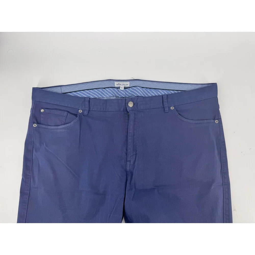 Peter‎ Millar Ultimate Sateen Five Pocket Pants Mens 42x34 Blue Stretch Golf